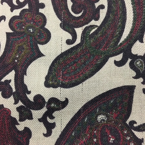 EMPORIO ARMANI VINTAGE 80s WOOL OVERSIZED SQUARE PAISLEY SHAWL SCARF IN EARTHY - Picture 12 of 13